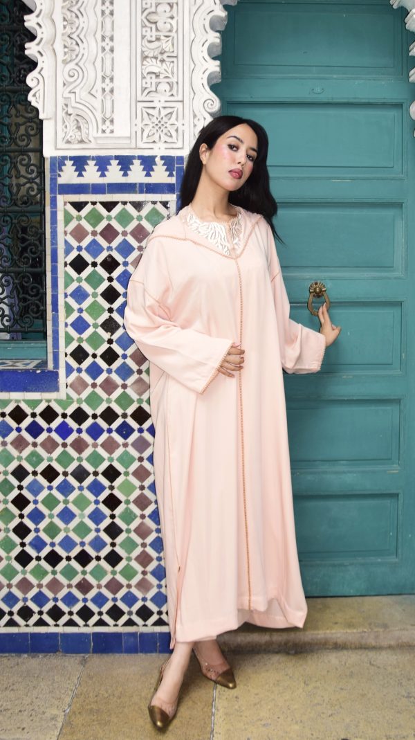 Jellaba 2 pieces with kaftan :  Moroccan hand seamstress Randa and Rbati embroider