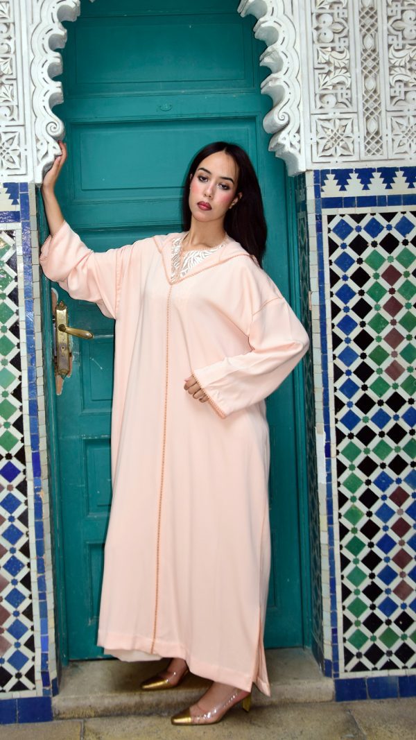 Jellaba 2 pieces with kaftan :  Moroccan hand seamstress Randa and Rbati embroider - Image 3