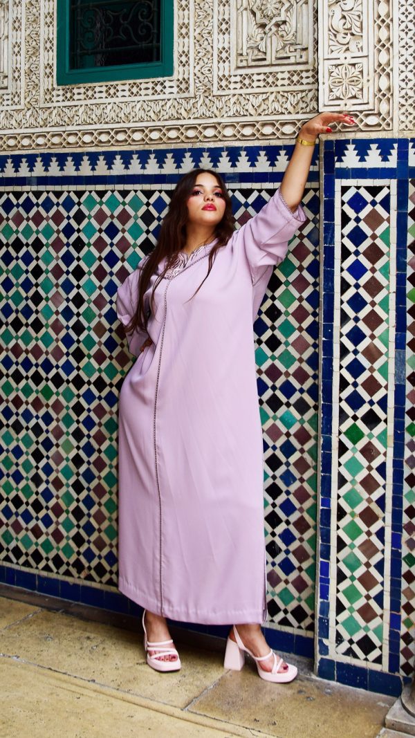 Jellaba 2 pieces with kaftan :  Moroccan hand seamstress Randa and Rbati embroider - Image 4